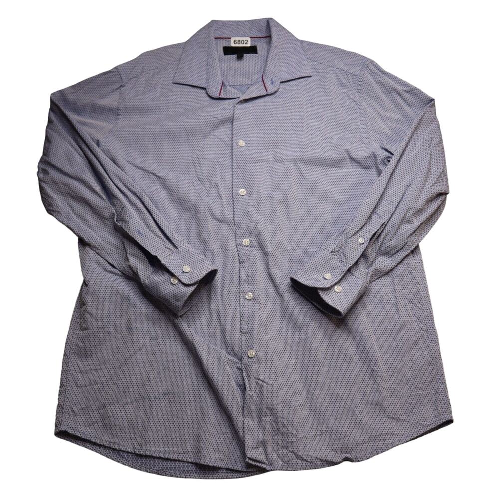 Tattersall SOHO Shirt Mens 17 32/33 Blue Long Sleeve Button Up Casual